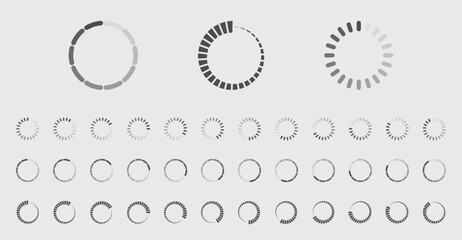 Circular Loading Buffering Icons Vector Set Video Ready for Animation Gif All Keyframes Frames Bufring Circle Waiting for Connection Buffer Preloader Download Symbol Easy Replace Color