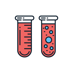 Test Tube related vector line icon. Isolated on white background. Vector illustration. Editable stroke