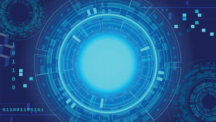 Abstract futuristic blue gear cyber space background