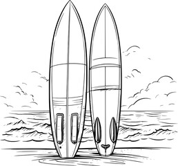 Surfing Board Doodle