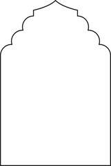 Boho frame arch png illustration modern minimalistic retro aesthetic linear arc portal logo bohemian design element mystical geometric abstract border