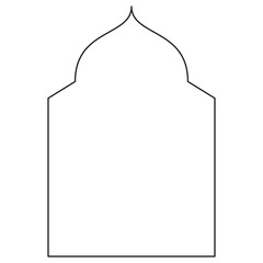 Boho frame arch vector illustration modern minimalistic retro aesthetic linear arc portal logo bohemian design element mystical geometric abstract border