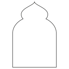 Boho frame arch vector illustration modern minimalistic retro aesthetic linear arc portal logo bohemian design element mystical geometric abstract border