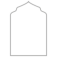 Boho frame arch vector illustration modern minimalistic retro aesthetic linear arc portal logo bohemian design element mystical geometric abstract border