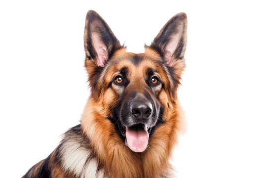 Close-Up of a German Shepherd on Transparent Background. AI