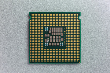 computer processor on a grey background