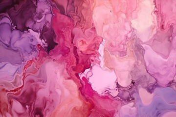 Abstract pink and purple alcohol ink art background. 