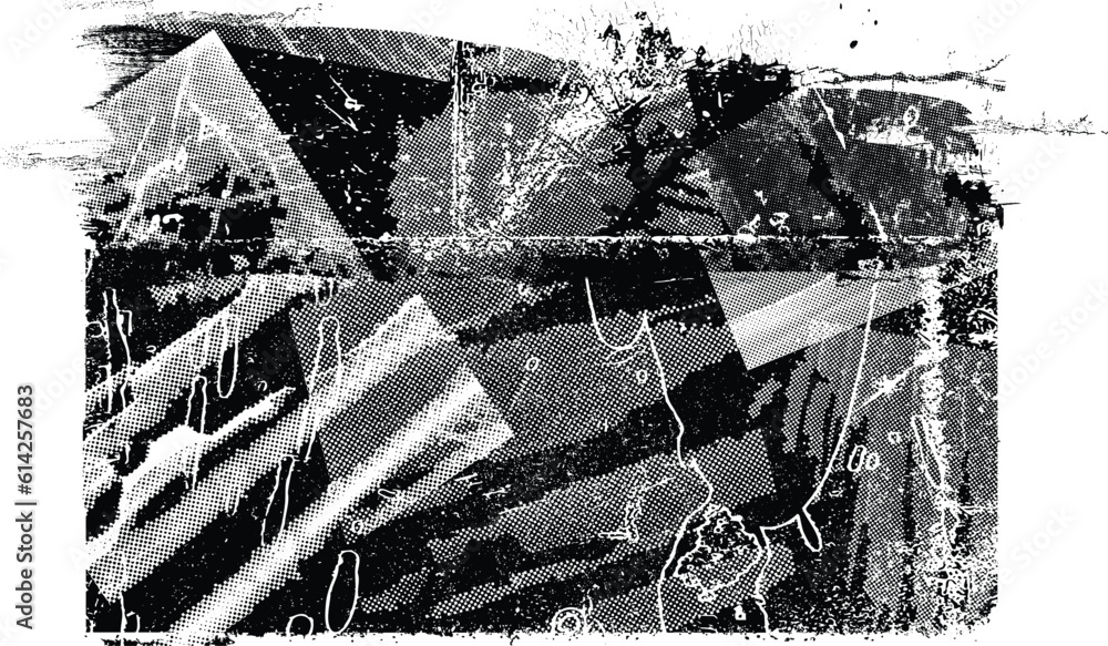 Fototapete glitch distorted grunge layer . noise destroyed . trendy defect error shapes . overlay grunge . dist