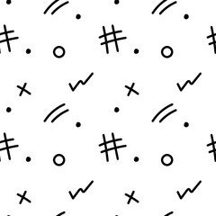 Abstract line elements elements black and white seamless pattern for wallpapers, textiles, fabrics, wrapping paper