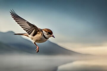 sparrow in the sky