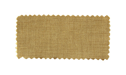 Brown fabric swatch samples texture isolated with clipping path