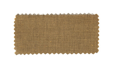 Brown fabric swatch samples texture isolated with clipping path