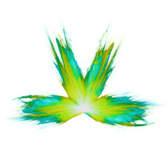 Beautiful watercolor abstract translucent butterfly. Wings look like wet watercolor splashing.