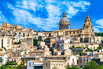 View of Ragusa in Val di Noto, southern Sicily, Italy