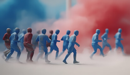 Football fans man toy figures