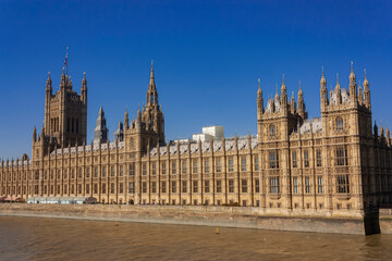 Fototapeta na wymiar Partial view of the houses of parliament, London