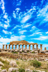 The Temple C at Selinunte. Sicily in Italy