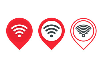Wireless map pin pointer icon. Illustration vector