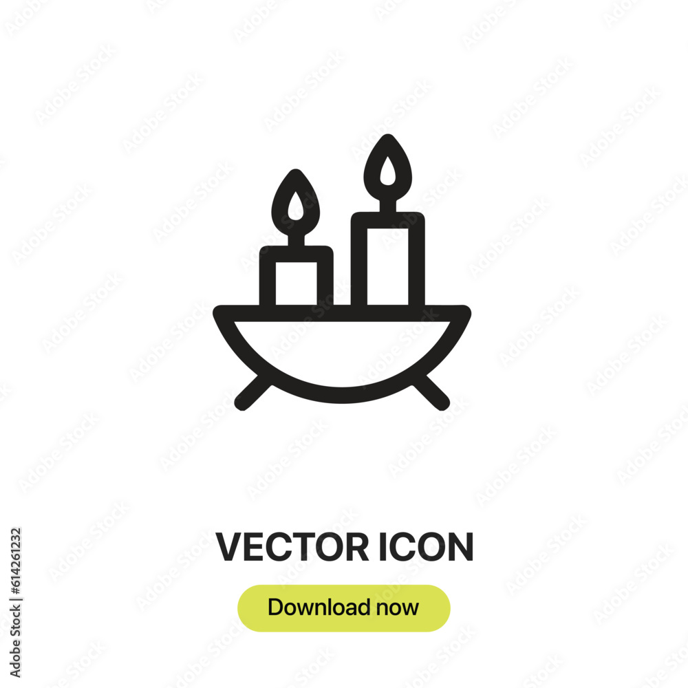 Poster candles icon vector. linear style sign for mobile concept and web design.candles symbol illustration