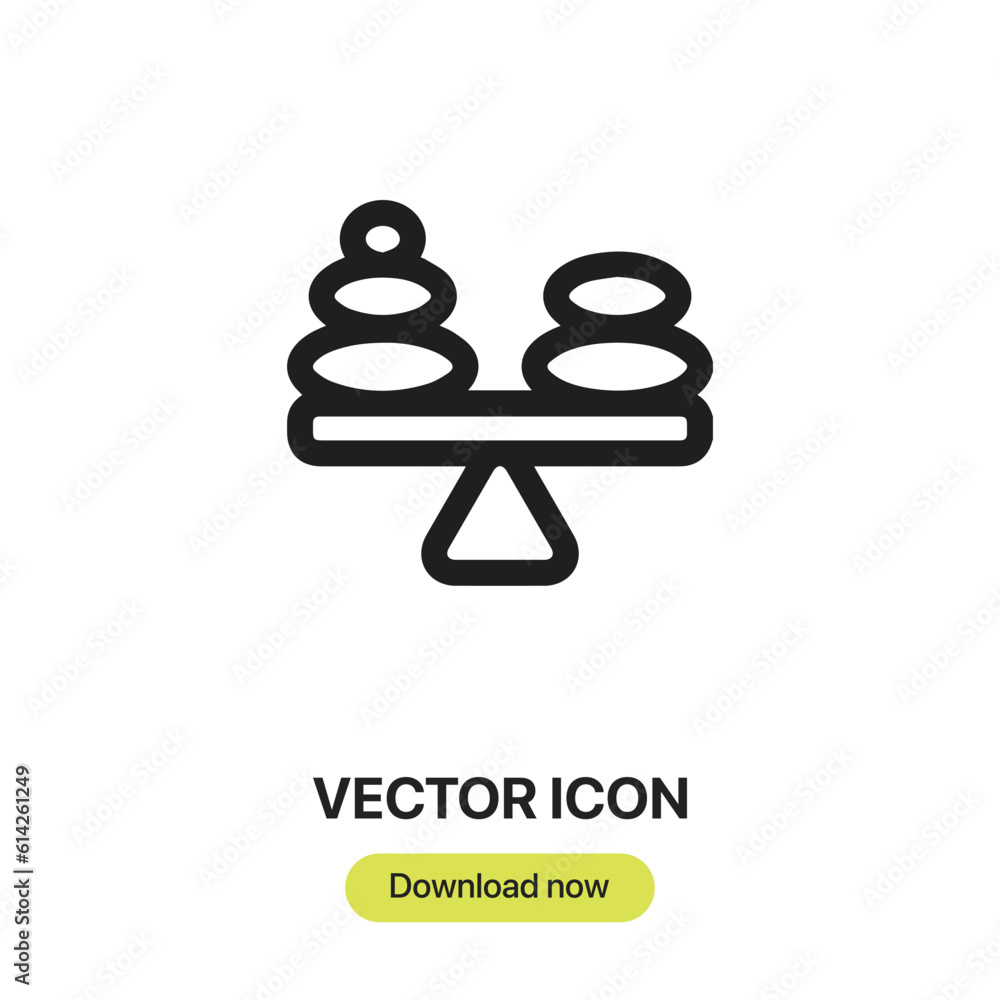 Poster balance icon vector. linear style sign for mobile concept and web design.balance symbol illustration