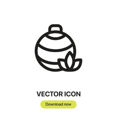 Fototapeta premium Yoga Ball icon vector. Linear style sign for mobile concept and web design.Yoga Ball symbol illustration. Pixel vector graphics - Vector.
