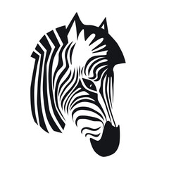 head of a zebra. Vector animal tattoo