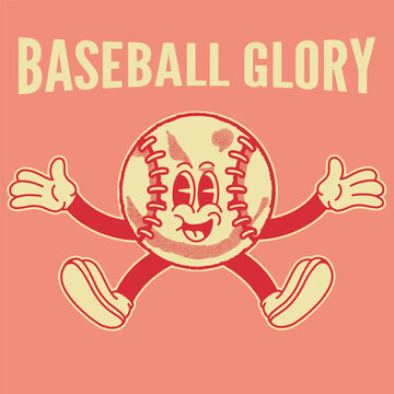 Baseball Glory With Baseball Groovy Character Design