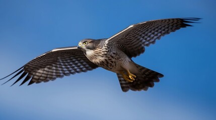 Fototapeta premium Accipiter is flying in the blue sky. Generative AI
