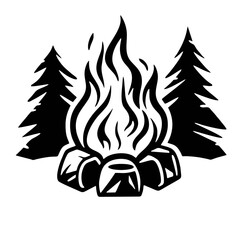 christmas tree with fire