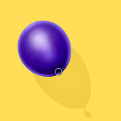 Purrple balloon on yellow pastel background