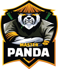 panda logo carrying a bamboo stick