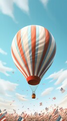 Obraz premium Balloon flying on Independence Day. Generative AI