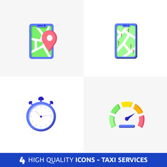 Vector Taxi services icon set