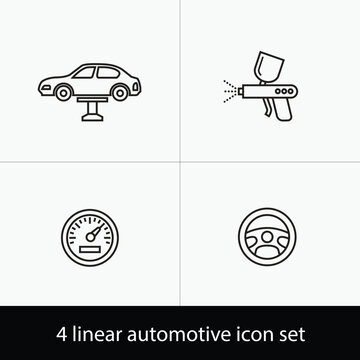 Vector car auto service and mechanic icons set