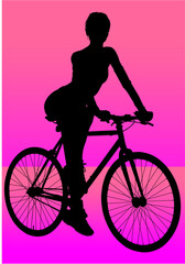 Fototapeta na wymiar silueta, bici, mujer