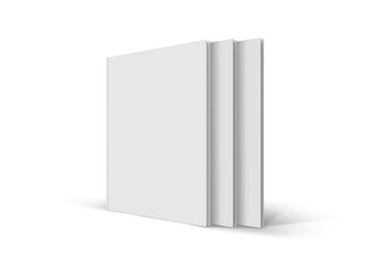 Thin Hard Cover Book White Blank 3D-Illustration