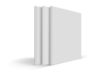 Thin Hard Cover Book White Blank 3D-Illustration