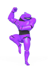 cyber shark is ready to do some karate or mma move