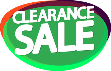 Clearance Sale banner, discount tag on transparent background. Promotion sign for shop or online store, PNG illustration