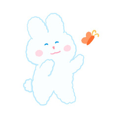 chubby bunny little cute rabbit love carrot happy in every day