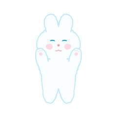 chubby bunny little cute rabbit love carrot happy in every day