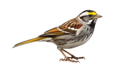 Fototapeta premium White-throated Sparrow bird isolated on transparent background created with generative AI technology