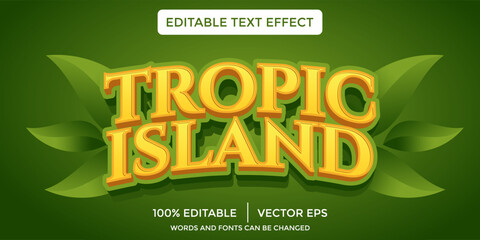 tropic island 3D text effect template