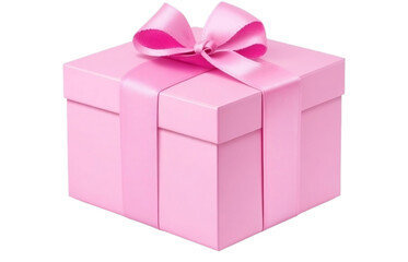 Obraz premium pink gift box with ribbon transparent background PNG, ai generative image 