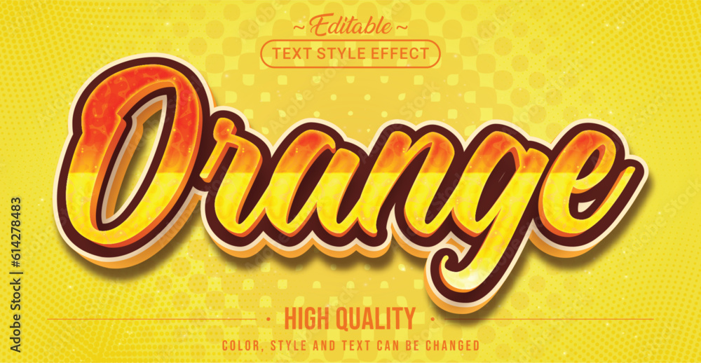 Poster editable text style effect - orange text style theme.
