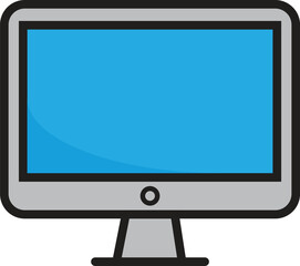 Computer monitor icon. Colorful vector illustration sign.