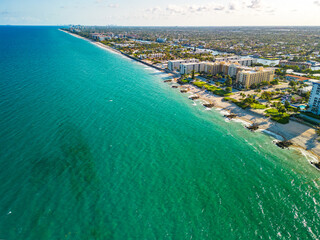 Aerial photo Deerfield Beach Florida coastline