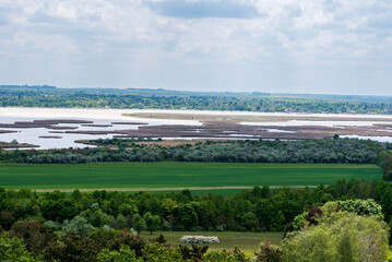 beautiful panorama of Lake Velence. one third of lake is covered by the common reed.