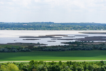 beautiful panorama of Lake Velence. one third of lake is covered by the common reed.