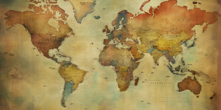 Fototapeta old world map